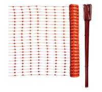 horizont Clôture de chantier, 50 m de long, 1 m de haut, Kit de clôture de clôture avec 10 supports de laisse d'arrêt pour chantier, plastique, orange, barrière, clôture, filet mobile flexible