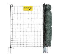 horizont Filet à volaille strongLine 110E, 15 piquets en fibre de verre - double pointe 50 m 110 cm de haut - avec électricité, clôture mobile pour poules