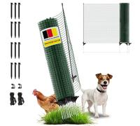 Horizont Fix Clôture Mobile 25 m, 110 cm de Haut, à Mailles serrées pour Jardin, Camping et Animaux domestiques, avec 15 piquets en Fibre de Verre et Sardines, Protection de Parterre