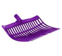 horizont Fourche suédoise violette, en plastique robuste, 40 cm de large, 18 dents, fourche à foin pour chevaux, ferme et écurie, fourche à fumier sans manche, fourche à fumier, fourche à balles