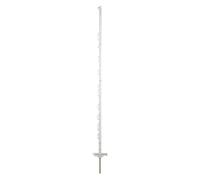 horizont Lot de 5/10/20/40 piquets de clôture de pâturage - En plastique blanc - Hauteur 71 cm, 108 cm, 138 cm, double marche - Avec œillets pour rubans, cordes, torons, poteaux de clôture (138 cm,