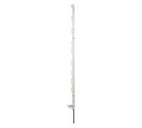 horizont Lot de 5 piquets de clôture en plastique - Blanc - Hauteur 108 cm - Marche simple - Avec œillets pour rubans, cordes et torons - Clôture de pâturage