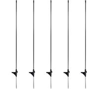 horizont Lot de 5 piquets de rechange pour clôture de 80 cm | Poteaux en fibre de verre avec pointe unique, noir, poteaux supplémentaires, poteaux de clôture avec pied