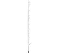 horizont Lot de 60 piquets de clôture de pâturage en plastique blanc - Hauteur 105 cm - Une marche - Poteau en plastique avec œillets pour rubans, cordes, torons, poteaux de clôture de pâturage