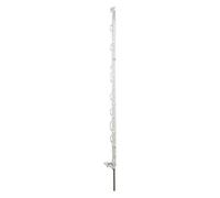 horizont Piquet de clôture plastique 40 pièces blanc, hauteur 108cm, pas unique, piquet plastique avec oeillets pour rubans, cordes, torons, piquet de clôture Clôture de pâturage