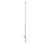horizont Piquet de clôture plastique 60 pièces blanc, hauteur 108cm, pas unique, piquet plastique avec oeillets pour rubans, cordes, torons, piquet de clôture Clôture de pâturage