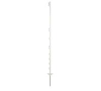 horizont Piquets de clôture plastique blanc, piquets plastique 10 pièces, hauteur 156 cm, avec 8 oeillets pour rubans, cordes, torons, avec double pas