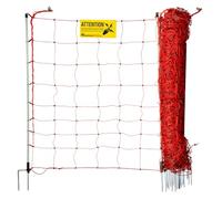 horizont Strongline Clôture électrique pour moutons et chèvres, 50 m, 105 cm de haut, 14 piquets en fibre de verre à double pointe, orange, clôture électrique pour moutons et chèvres, clôture mobile