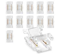 Horktrust Connecteurs LED 8 mm 2 Broches, Lot de 12 Raccords Ruban LED Sans Soudage, Connecteurs D2 pour Bandes LED COB et SMD 3528/2835, 5 V-36 V, 22 AWG