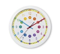 Hama Horloge Murale Educative pour Enfant Garçon Fille (Horloge d'apprentissage Analogique, Silencieuse,Time Teacher, Cadran d'apprentissage, Ø 30 cm, Facile d’Apprendre à Lire l’Heure) Multicolore