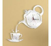 Horloge 3D moderne avec miroir, en briques grises, pour hôtel, restaurant, bureau