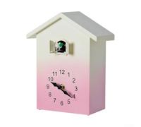 Horloge à coucou contemporaine avec appel horaire d'oiseau et mouvement oscillant doux pour le salon ou l'entrée pour mur (rose)