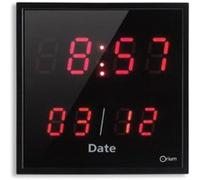 Horloge a date électrique led 28x28 cm rouge Rouge G