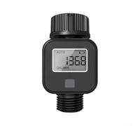 Horloge à eau en plastique robuste pour irrigation de jardin (A) | Affichage numérique, mesure précise, connecteur G3/4, noir, pour un contrôle précis de la consommation