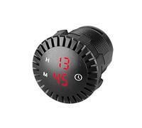 Horloge à panneau numérique 12-24 V avec réglage direct, Red | Boîtier cylindrique fileté, réglage de l ' heure depuis le cadran de l ' horloge, conçu pour une alimentation