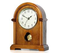 Horloge à pendule, boîtier en bois, couleur dorée, dimensions : 24 x 30 cm