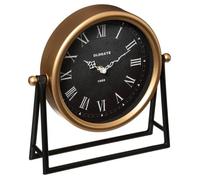 Atmosphera - Horloge à Poser Luca - métal - Noir et doré 26x26 cm