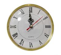 Horloge à quartz à monter soi-même, 130 mm, insert de mouvement avec chiffres romains, cadran blanc, bordure dorée et argentée pour projets d'horlogerie (doré)