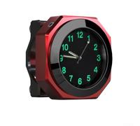 Horloge à quartz étanche IPX7 en alliage d'aluminium pour guidon de moto, cadran pour barres de 22 mm et 28 mm, couleur noire (rouge)