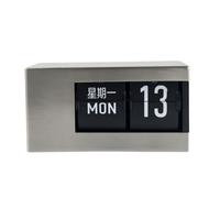 Horloge à Rabat Épuré, Argent | Rétro, Horloge Numérique Bureau Calendrier, pr Chambre, lon
