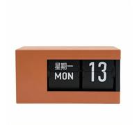 Horloge à Rabat Épuré, Orange | Rétro, Horloge Numérique Bureau Calendrier, pr Chambre, lon