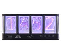 Infactory Horloge à tubes LED RVB avec ports de charge USB