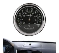 Horloge Analogique Auto Petite Montre-Horloge Adhésive Pour Grille | Jauge De Température Capteur Pour Auto Pour Auto, Maison, Camions, SUV, Camping-Cars, Véhicules, Extérieu Thermomètre noir