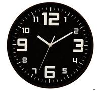 Horloge argent ""Silence"" noir D30cm - Atmosphera Créateur d'intérieur