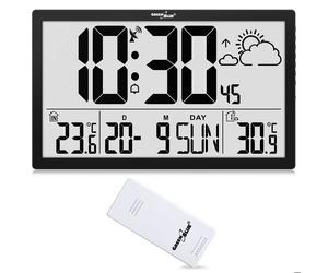 Horloge avec station météo - GreenBlue - GB218 - Capteur extérieur sans fil - Alarme avec snooze - DCF