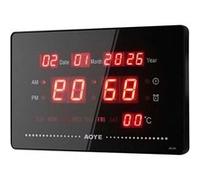 Horloge Avizar LED Numérique Affichage Date Heure Température Noir 15x23x5cm Noir