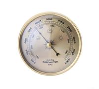 Horloge baromètre style vintage en métal avec jauge de pression atmosphérique, station météo murale, instrument de surveillance avec cadran doré décoratif pour la maison, le bureau, l'intérieur, 130