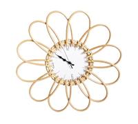 Horloge Boho en Rotin - Horloge Murale Silencieuse Minimaliste, Montre Mural de Style Nordique à Piles, Design Tissé à la Main | Décoration Murale Élégante pour Chambre à Coucher, Bureaux, Cuisine, S