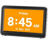 Horloge calendrier avec 20 alarmes et un écran de 7 pouces, conçu pour les personnes âgées