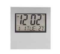 Horloge calendrier électronique avec grand affichage clair indiquant l'heure, la date, le jour et la température ambiante