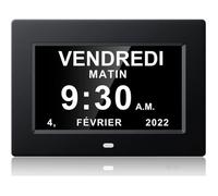 Horloge calendrier numérique - ZHANDD - 7 pouces - Affichage clair - Idéale Alzheimer - Design contemporain