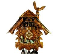 Horloge coucou 8 jours de la Forêt-Noire chalet chasseur avec aigle 50 cm