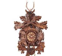 Horloge coucou 8 jours tête de cerf écureuils et oiseau 60 cm