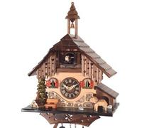Horloge coucou à piles chalet personnage petits chiens 33 cm option : Mouvement à quartz