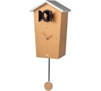 Horloge coucou avec sons d'oiseaux - Horloge moderne - Décoration intérieure - 12 chants d'oiseaux indigènes - 17,2 x 27,4 cm - Or
