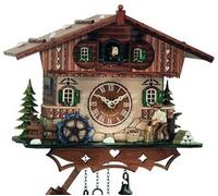 Horloge coucou chalet suisse 2 teintes bois 25 cm