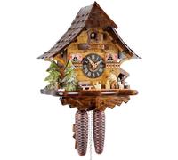 Horloge coucou du Schwarzwald, en bois massif, mécanisme manuel, réserve de marche de 8 jours, 35 cm
