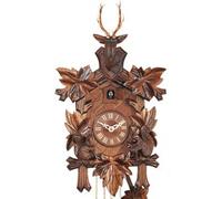 Horloge coucou en bois écureuils et cerf 38 cm option : Mouvement musical à piles