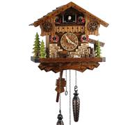 Horloge coucou en bois massif, modèle Schwarzwald, 26 cm, mécanisme à quartz