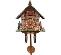 Horloge coucou - Horloge murale à mécanisme pendule - Indique l'heure - Avec son de coucou - 25 x 50 cm - Multicolore