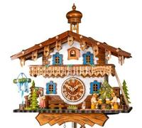 Horloge coucou mécanique 8 jours blanc et buveurs de bière