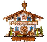 Horloge coucou mécanique 8 jours façade blanche coupeur de bois 29 cm