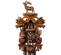 Horloge coucou mécanique 8 jours musical authentique scène de chasse et danseurs 58 cm