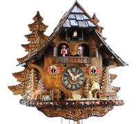 Horloge coucou mécanique 8 jours musical bûcheron roue du moulin 35 cm
