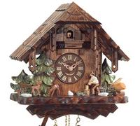 Horloge coucou mécanique chalet 1 jour scène forestière 30 cm