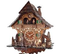 Horloge coucou mécanique musical 8 jours bûcheron et danseurs 35 cm